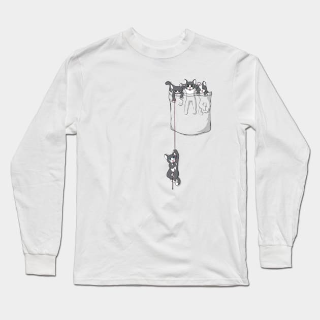 Pocket Kittens Long Sleeve T-Shirt by Beka